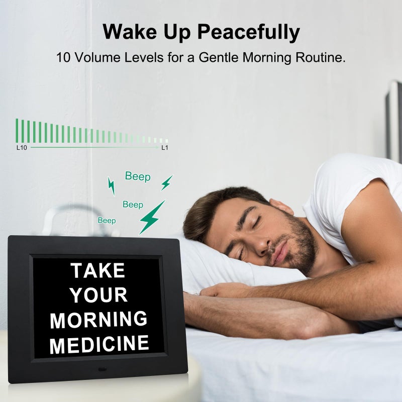 TMC ã€New 2026ã€‘ Dementia Clock Large Digital Clock for Seniors, Large Display with Custom Alarms, Digital Calendar Alarm Day Clock with Day & Date for Elderly, Clear Numbers Alzheimer (Black, SD) - Image 5